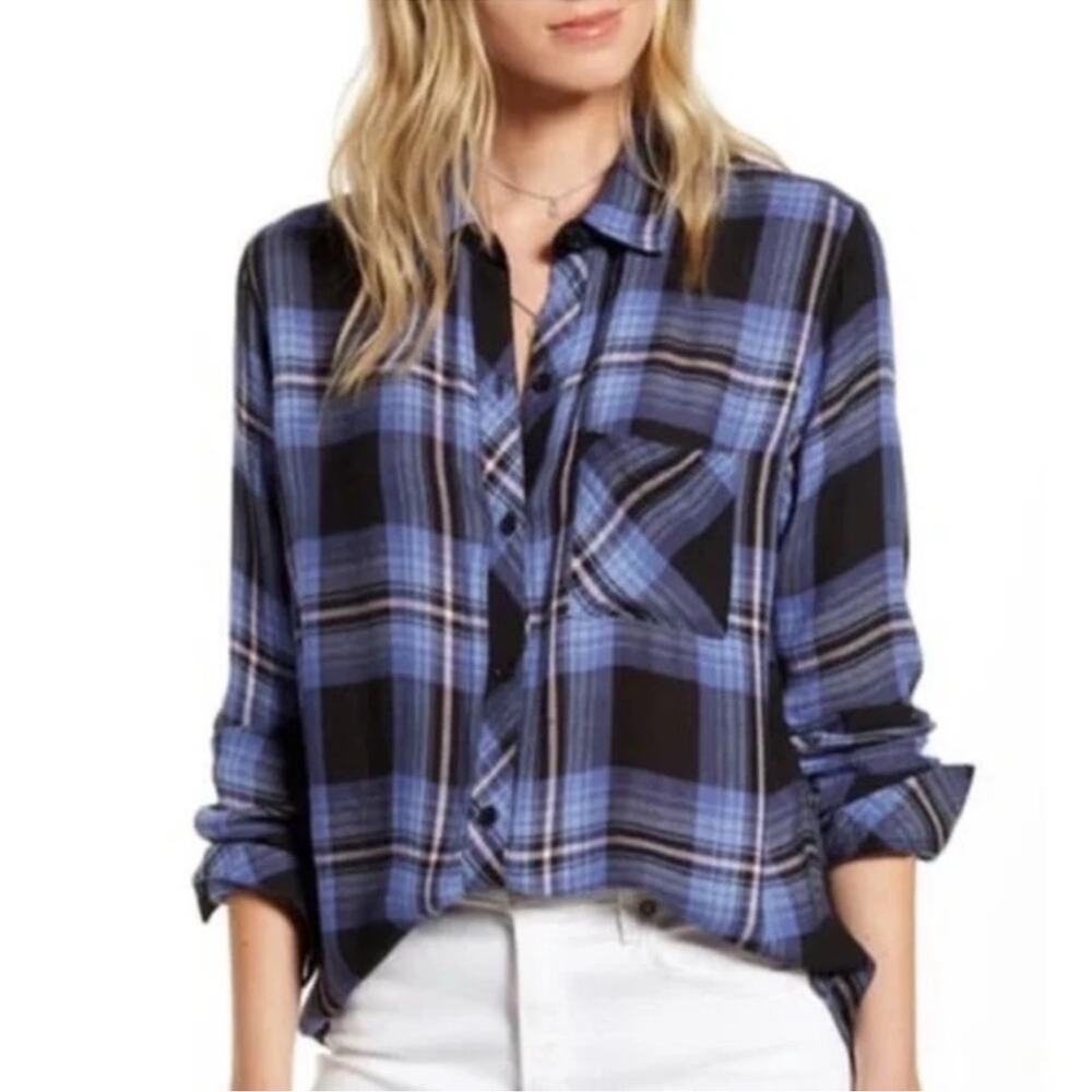 Rails Midnight casual blue pink Flannel